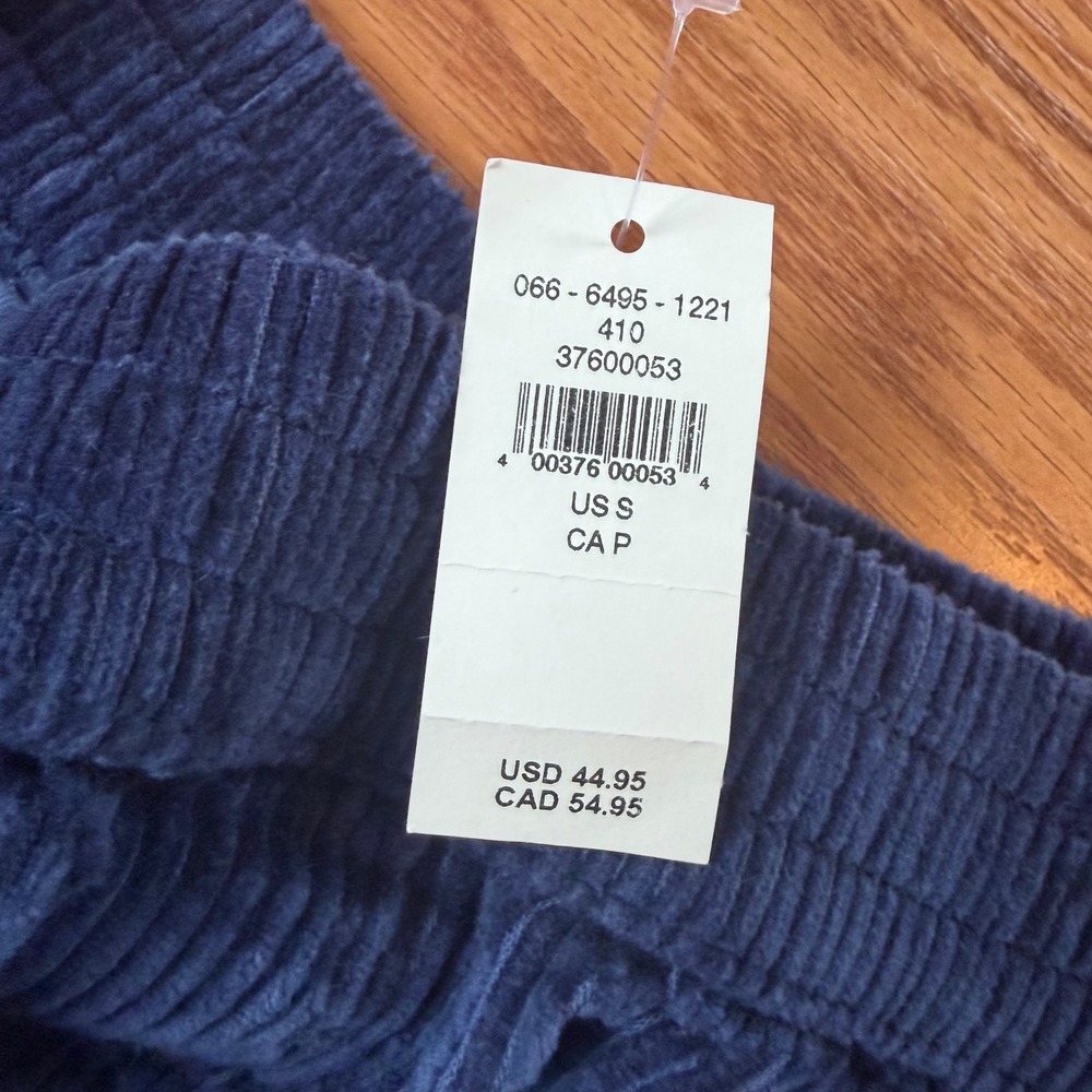 Aerie NWT Blue Corduroy Shorts Elastic Waist Pockets 100% Cotton Small‎ Summer - Picture 4 of 8
